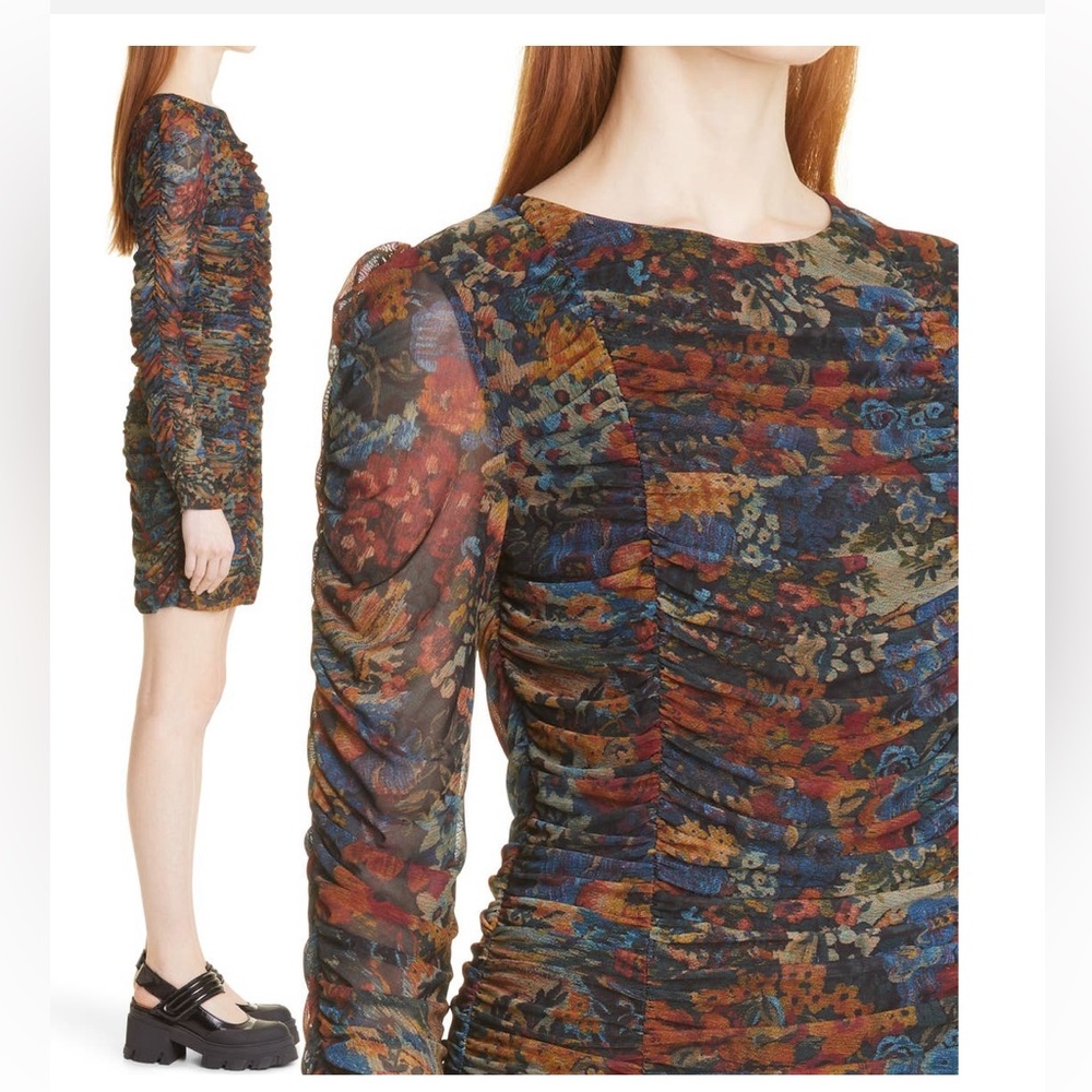 Gianni floral print long sleeve dress